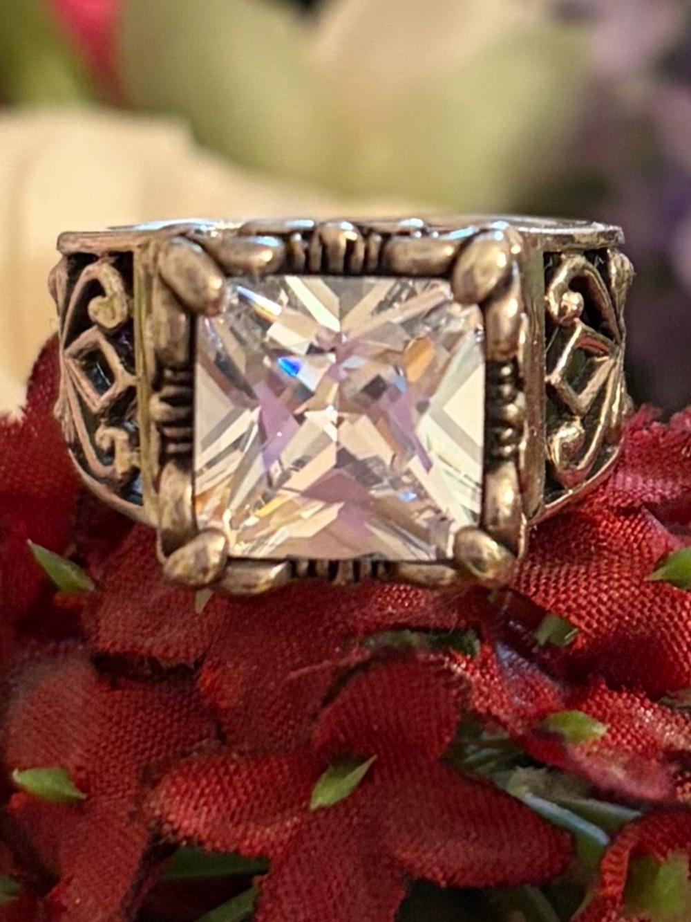 Silpada Sterling Silver Cubic Zirconia Uptown Ring Size 7